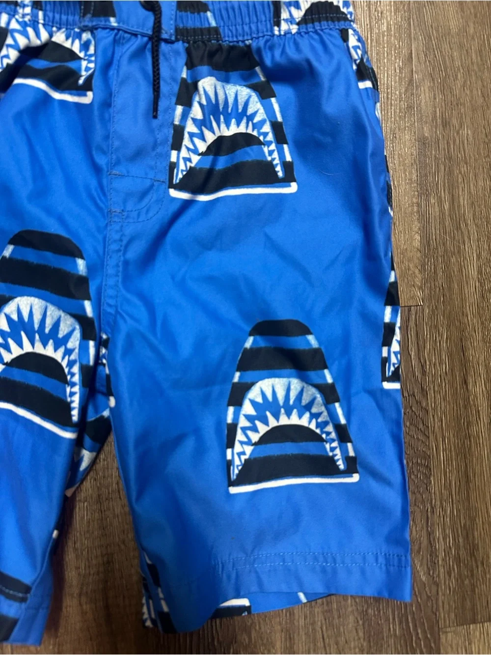 Tea Collection Kids 7 Shark Swim Trunks Blue